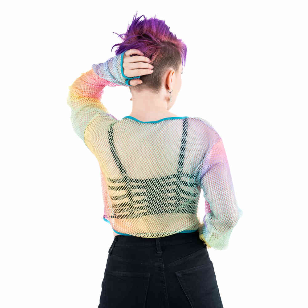 Chemical Black - Maraja Lange ärmel top - Regenbogen